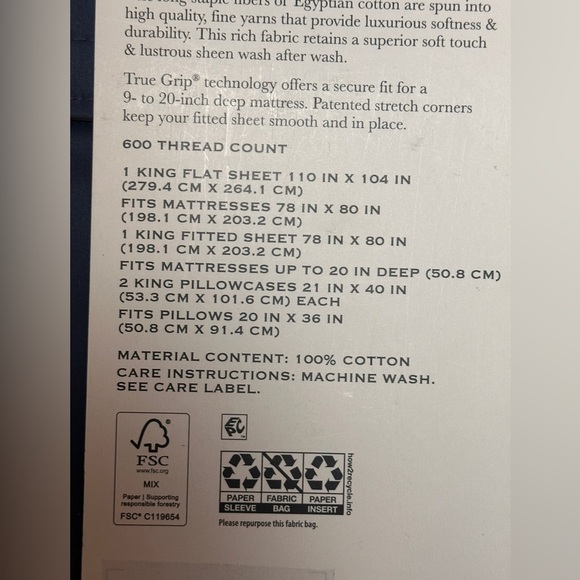 Luxurious Blue Hotel Style King Sheet Set Egyptian Cotton- Damask Stripe NEW - Picture 3 of 5